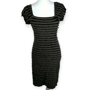 STUDIO M GRAY RUFFLE DRESS SZ. XS EUC